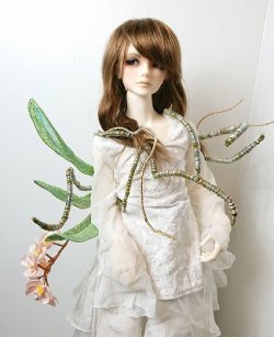 画像1: 刺繍羽　花葉型　蘭