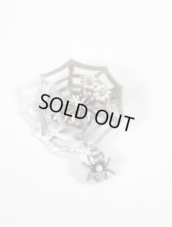 画像1: 蜘蛛の巣　クリップ　銀