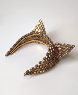 画像1: 猫耳ヘルメットカチューシャ　金