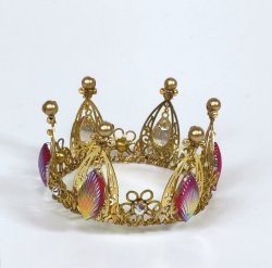 画像1: クラウン　金　クジャクピンク