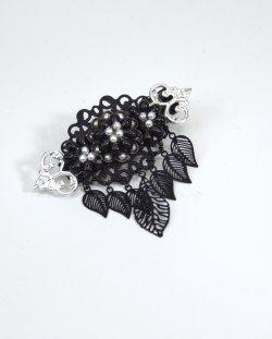 画像1: 黒花　クリップ