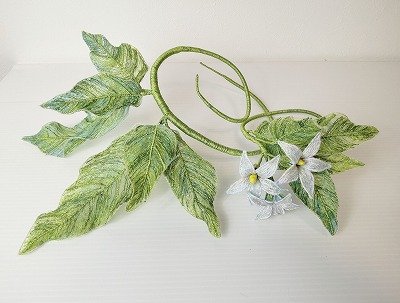 画像3: 刺繍羽　花葉型　ジャスミン　ミックスカラー　３輪