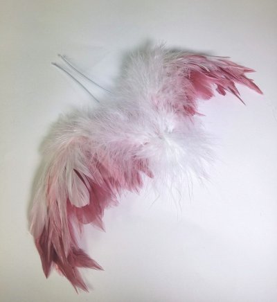 画像2: 鳥の羽根のハネ　白ピンク　SS