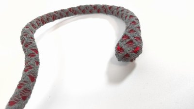 画像3: 首飾り　刺繍　立体ヘビ　灰赤