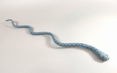 画像3: 首飾り　刺繍　立体ヘビ　濃水色