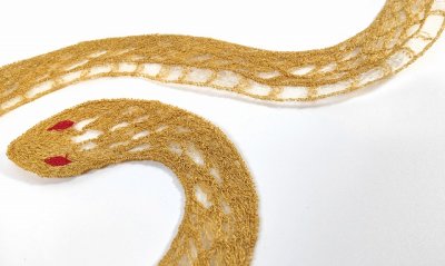 画像3: 刺繍　蛇ショール　ベージュ