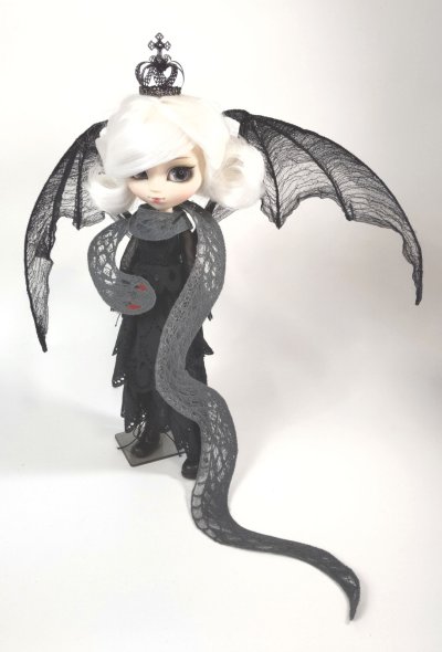 画像1: 刺繍羽コウモリ型 1/6M 黒