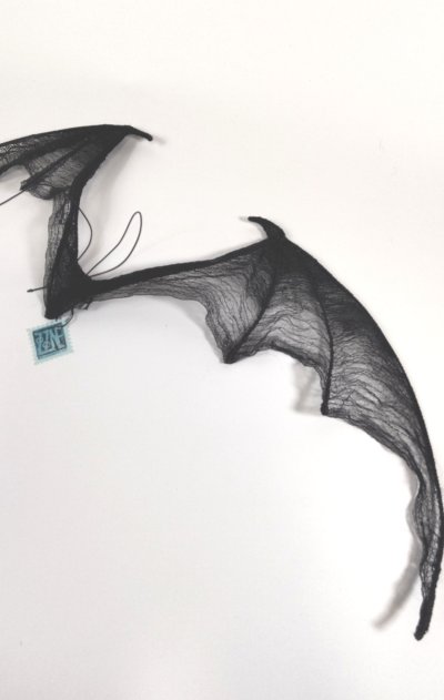 画像2: 刺繍羽コウモリ型 1/6M 黒