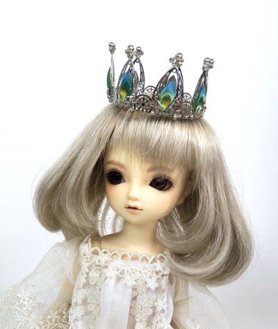 画像2: クラウン 銀 クジャク黄緑